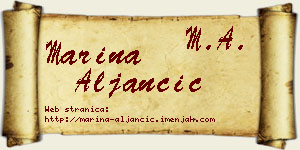Marina Aljančić vizit kartica